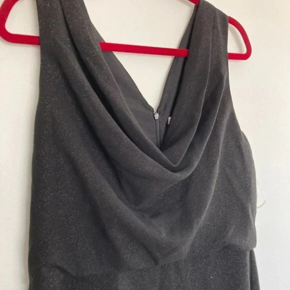 Halston Effle Sleeveless Cowl Neck Metallic Shimmer Gown - Picture 6 of 9